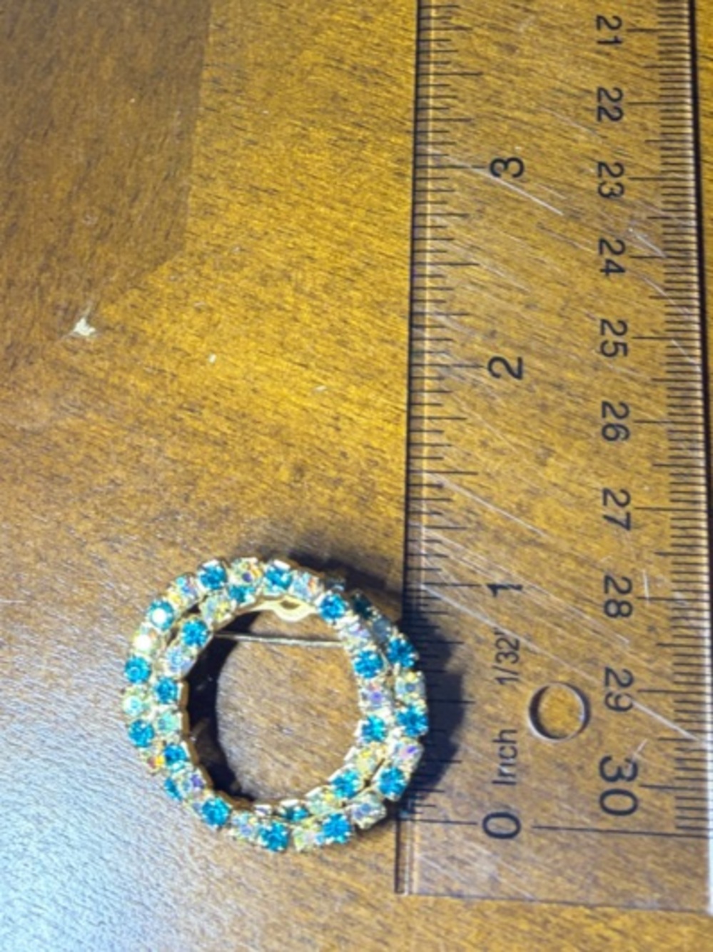 Blue & Silver Rhinestone Brooch - Picture 3 of 3